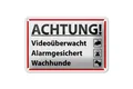 Produktbild: Femer GmbH Metallschild Hinweis 18x12cm Achtung Videoüberwacht Alarm, (1 St), gewölbte Oberfläche, abgerundete Ecken, umgeschlagene Kanten