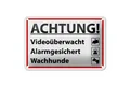 Produktbild: Blechschild Hinweis 18x12cm Achtung Videoüberwacht Alarm Deko Schild