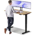 Produktbild: Desktronic Höhenverstellbarer Schreibtisch aus massivem Eichenholz (140x70cm) – Elektrisch höhenverstellbar mit flüsterleisem Dual-Motor & Touchscreen – Hohe Tragfähigkeit – Stehtisch HomePro