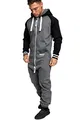 Produktbild: Amaci&Sons Herren Overall Jumpsuit Onesie Jogging Sportanzug Trainingsanzug Jogginganzug 3022 Anthrazit XL