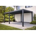 Produktbild: 400 x 600cm Aluminium Lamellendach Sevilla Anthrazit mit Handkurbel - Grau