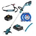 Produktbild: MAKITA DUR193Z 18V Akku Rasentrimmer + Akku BL1850B + DC18RC + 30m Ersatzfaden