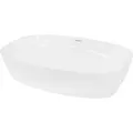 Produktbild: ECD Germany Waschbecken 605x380x140 mm aus Keramik Oval Weiß Aufsatzbecken