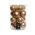 Produktbild: Christbaumkugeln Bernstein - butterscotch - Glanz & Matt - 16 Stück Glas 8 cm Du