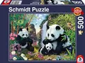 Produktbild: SCHMIDT, 500-Teile-Puzzle Die Panda-Familie am Wasserfall, , SCM57380