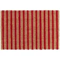 Produktbild: Relaxdays Fußmatte Kokos, Vorleger Natur-rot Gestreift, 40x60, Türmatte Für Innen & Außen, Rutschfest, Wetterfest, Natur