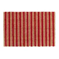 Produktbild: Relaxdays Fußmatte Kokos, Vorleger Natur-rot gestreift, 40x60, Türmatte für innen & außen, rutschfest, wetterfest, Natur