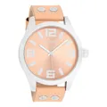 Produktbild: Oozoo Basic Line Armbanduhr C1090 Pfirsichfarben Lederband 46 mm