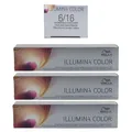 Produktbild: Wella Illumina 3 x 60 ml 6/16 dunkelblond asch violett Set