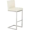 Produktbild: CLP Barhocker mit Lehne Paros, Freischwinger Barstuhl mit Kunstlederbezug, Gestell aus Edelstahl, Tresenstuhl bis 240 kg belastbar