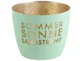 Produktbild: Giftcompany Windlicht Madras Windlicht M Sommer, Sonne, Sandstrand aqua/gold 8,5cm