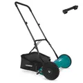 Produktbild: VONROC Handrasenmäher - Rasenmäher manuell 40cm breit - Spindelmäher mit 4 Höheneinstellungen (15-25-31-35mm) - Rasenmäher für kleine Flächen - Inkl. Wandhalterung & Grasfangkorb