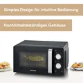 Produktbild: SEVERIN Mikrowelle Solo zum Auftauen & Erhitzen Drehteller Schwarz/Edelstahl