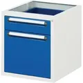 Produktbild: Schubladenschrank H545xB480xT600mm lichtgrau/enzianblau 2Schubl.Einfachausz. RAU