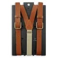 Produktbild: Sir Redman Hosenträger Herren, Work Hosenträger aus Cognacfarbenem Leder, Verstellbares Y-Modell mit Lederschlaufen, Handgefertigt in den Niederlanden