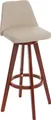 Produktbild: Barhocker MCW-C43, Barstuhl Tresenhocker, Holz Kunstleder drehbar creme