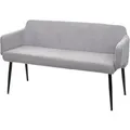 Produktbild: Mendler Sitzbank HWC-L13, Esszimmerbank Bank Polsterbank Garderobenbank Rückenlehne Armlehne Stoff/Textil 133cm ~ grau