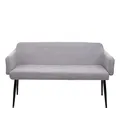 Produktbild: Mendler Sitzbank HWC-L13, Esszimmerbank Bank Polsterbank Garderobenbank Rückenlehne Armlehne Stoff/Textil 133cm - grau