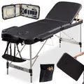 Produktbild: AREBOS® 3 Zonen Massageliege Massagebank klappbar Massagebett Mobil Massagetisch