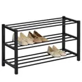Produktbild: IDIMEX Schuhregal NAVAN Metall Schwarz, robuste Schuhbank mit 3 Ablagen, platzsparende Schuhkommode, ideal für Schuhregal offen, Schuhständer, Schuhregale