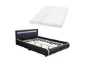 Produktbild: Juskys Polsterbett Sevilla 140 x 200 cm schwarz Einzelbett mit Kaltschaummatratze