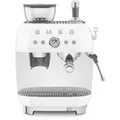 Produktbild: SMEG Manuelle Espresso-Kaffeemaschine mit Kaffeemühle Weiß