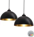 Produktbild: Hängelampe - E27 Fassung, retro, 2-flammig, schwarz-gold