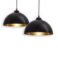 Produktbild: Pendel Hänge Lampen Leuchten INDUSTRIELL VINTAGE schwarz gold Metall Ø30cm