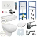 Produktbild: GEBERIT WC-Komplettset Geberit Spülkasten WC Vorwandelement Waschbecken 60 cm Armatur Bad Set, Wandmontage, (Komplett-Set 11-St. inklusive aller Montagematerialien), Komplett-Set fürs Badezimmer weiß
