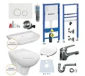 Produktbild: GEBERIT WC-Komplettset Geberit Spülkasten WC Vorwandelement Waschbecken 60 cm Armatur Bad Set, Wandmontage, (Komplett-Set 11-St. inklusive aller Montagematerialien), Komplett-Set fürs Badezimmer