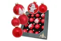 Produktbild: Krebs Glas Lauscha Weihnachtsbaumkugel Exklusives 16er Glaskugelset - Red Christmas - ca. 5-7 cm, für ein winterliches Ambiente und stimmungsvolle Christbaumdekoration