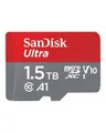 Produktbild: SanDisk Ultra Flash-Speicherkarte microSDXC-an-SD-Adapter inbegriffen 1.5 TB A1 / UHS Class 1 / Class10 microSDXC UHS-I (SDSQUAC-1T50-GN6MA)