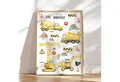 Produktbild: MeinBaby123® Poster Bagger, Bilder Kinderzimmer Deko, Baufahrzeuge, Kran, Baustelle, Babyzimmer, Wandbilder