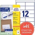 Produktbild: AVERY Zweckform Abziehhilfe QuickPEEL,ultragrip Universaletiketten 4781 Selbstklebend DIN A4 Weiß 97 x 42,3 mm 30 Blatt à 12 Etiketten