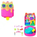 Produktbild: Polly Pocket Puppe und Spielset, Eiskätzchen-Schatulle, Reisespielzeug mit 1 Minipuppe, Hündchen und passendem Zubehör, JCB17