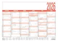 Produktbild: Zettler Arbeitstagekalender A4 2026 – Bürokalender groß 30 × 21 cm, 6 Monate pro Seite, Arbeitstage-, Tages- & Wochenzähler, Ferienübersicht, Feiertage, Mondphasen, Wandkalender kompakt, FSC Karton