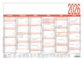 Produktbild: Arbeitstagekalender A4 2026 – Bürokalender groß 30 × 21 cm, 6 Monate pro Seit...