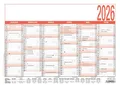Produktbild: Zettler Arbeitstagekalender A4 2026 - Bürokalender groß 30 × 21 cm, 6 Monate pro