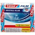 Produktbild: tesa 3x tesafilm KRISTALL-KLAR, hochtransparent, alterungsbeständig, mit starker Haftung (15 mm) (57790-00000-01)