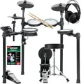Produktbild: XDrum DD-460P E-Drum Kit Home Set - Kompaktes elektronisches Schlagzeug - 25 Kits und 15 Songs - Mesh Heads - Spar-Set inkl. Hocker, Kopfhörer, Sticks und Schule - Schwarz