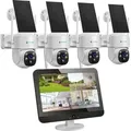 Produktbild: LUVISION Dual WLAN PTZ Überwachungssystem mit LED Monitor 4MP Solar PTZ Überwachungskamera Mikrofon, Sirene, Smarte Nachtsicht