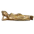 Produktbild: Liegende Buddha-Statue - Zen und Feng Shui Dekoration - Glücksbringer Objekt - Zen Geschenkidee - Büro, Schlafzimmer, Wohnzimmer ... Dekoration - Länge: 22cm - Goldene Farbe - Zen'Light