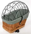Produktbild: Tigana - Hundefahrradkorb für Gepäckträger aus Weide Natur 56 x 36 cm mit Metallgitter Tierkorb Hinterradkorb Hundekorb für Fahrrad (N-S) (XL + Kissen + Einlage G1)