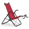 Produktbild: MAXXMEE Inversionstrainer Deluxe | Für jedes Alter, für jeden Fitness-Level | Zur Stärkung der Rücken-, Bauch- und Beinmuskulatur | Bis 120 kg belastbar, Zusammenklappbar [rot/schwarz]