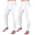Produktbild: HERMKO 3540 2er Pack Herren Lange Unterhose Long Johns (Weitere Farben) Bio-Baumwolle, Größe:D 12 = EU 6XL, Farbe:weiß