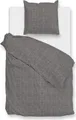 Produktbild: ZO!Home Flanella di Lino Bettwäsche 155 Dark Grey Bettwäsche 1 x Bettbezug 155x220 + 1 x Kopfkissenbezug 80x80 Dark-Grey Uni grau