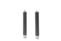 Produktbild: Deluxe Homeart LED-Kerze LED Stabkerzen Mia Tafelkerzen Echtwachs flackernd H: 15cm grau 2St. (2-tlg)