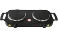 Produktbild: DESKI Doppel Kochplatte Doppel-Kochfeld Gusseisen Platten Schwarz 2 x 1000 Watt