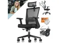 Produktbild: KESSER® Bürostuhl mit verstellbaren Armlehnen Drehstuhl mit Lendenwirbelstütze Rückenschonend Schreibtischstuhl ergonomisch mit Kopfstütze Office Chair Wippfunktion bis 125° mit 5x Gummirollen