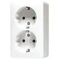 Produktbild: Jung 6020AWW Schutzkontakt-Zwei-fach-Steckdose, 16 A 250 V ~, 47 mm, AP 600, alpinweiß